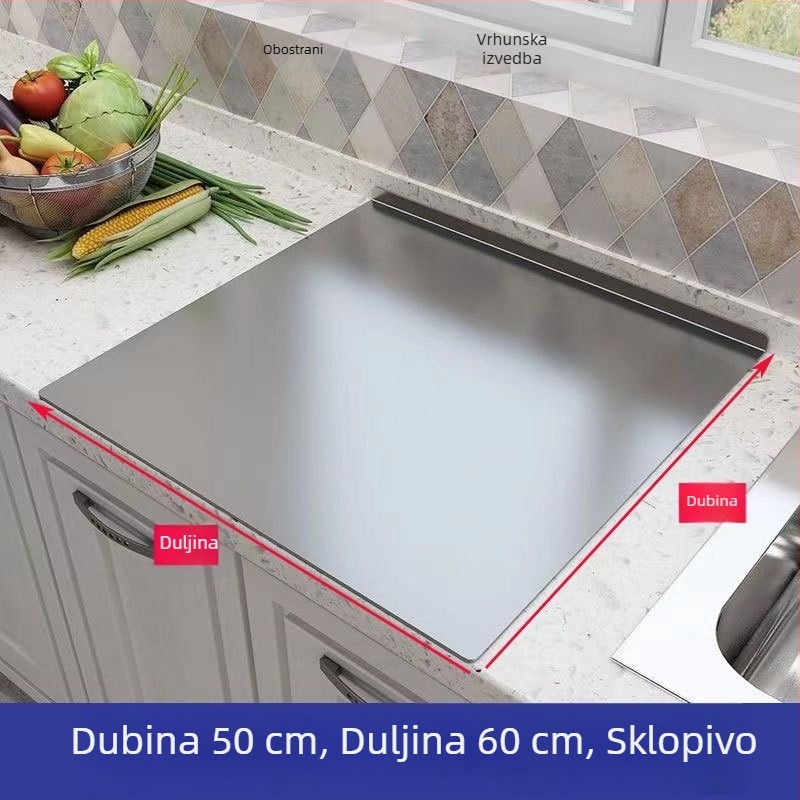 Kuhinjska daska od nehrđajućeg čelika – za rezanje, miješenje i razvaljivanje; velika debela daska za voće