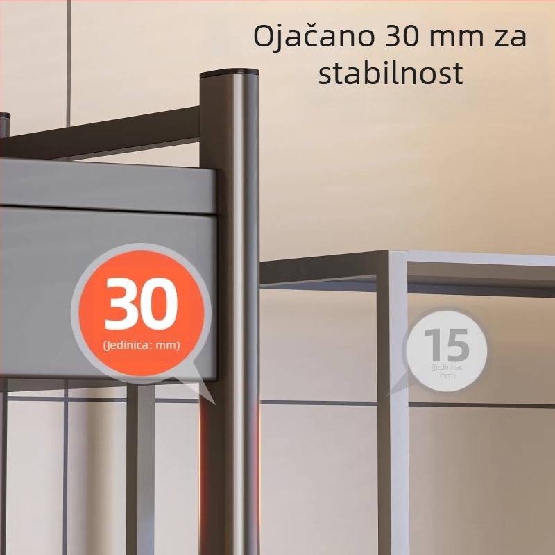 Stalak za mikrovalnu pećnicu s ladicom — multifunkcionalna kuhinjska polica za ploču, moderni minimalistički dizajn