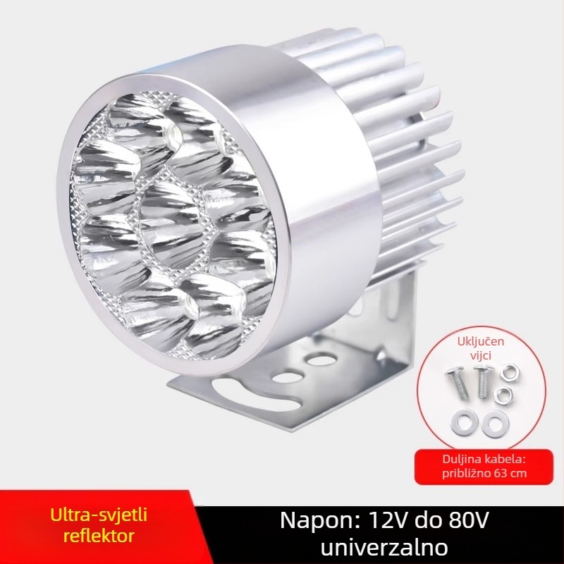 Vanjski ultrajak LED prednji svjetlosni sklop za električne bicikle i trokolna električna vozila, 12V za noćnu vožnju