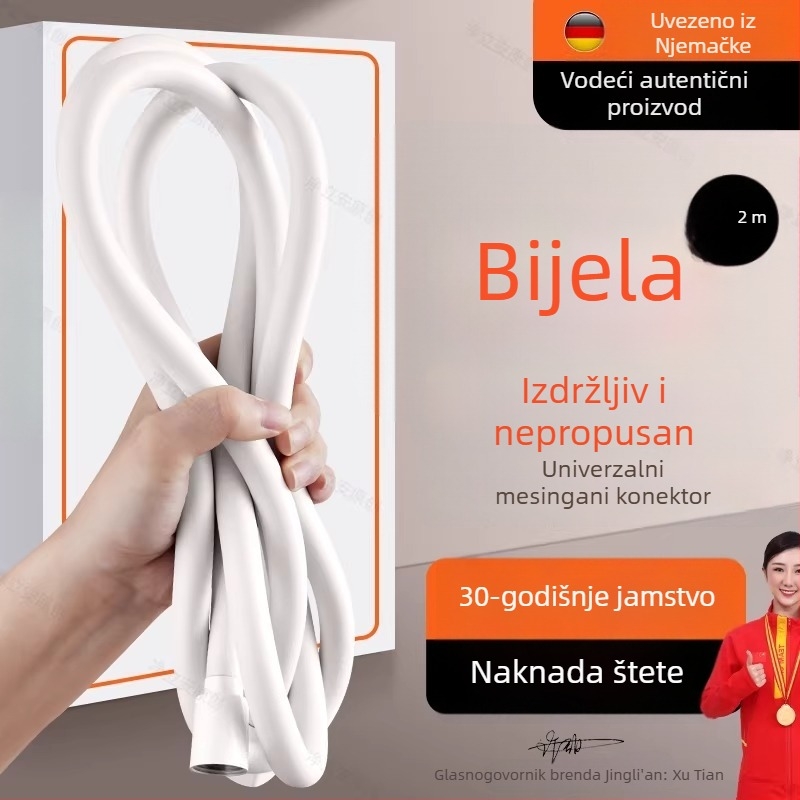 PVC tuš crijevo, fleksibilna kupaonska vodovodna cijev s mesingim spojem