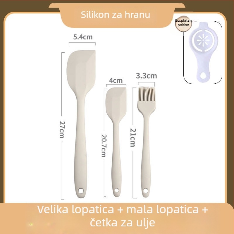Set od 7 silikonskih kuhinjskih alata za pečenje, kvaliteta hrane, otporan na visoke temperature: špatula, četka za mazanje, mućkalica za jaja, klipsa za hranu, lopatica