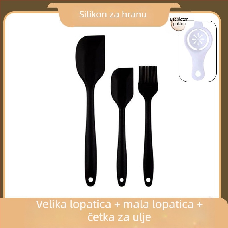Set od 7 silikonskih kuhinjskih alata za pečenje, kvaliteta hrane, otporan na visoke temperature: špatula, četka za mazanje, mućkalica za jaja, klipsa za hranu, lopatica