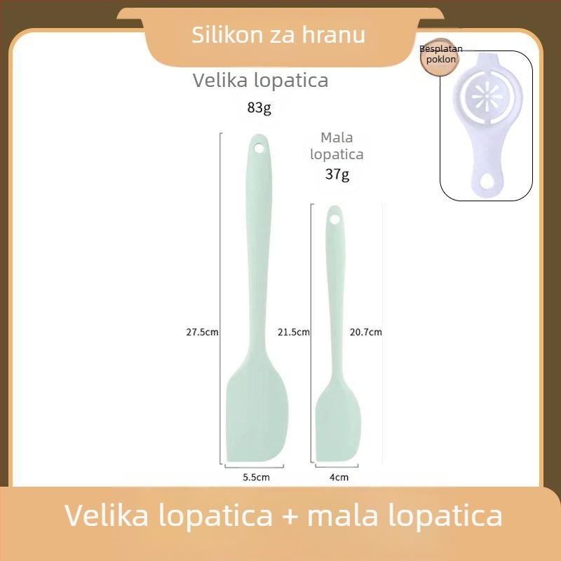 Set od 7 silikonskih kuhinjskih alata za pečenje, kvaliteta hrane, otporan na visoke temperature: špatula, četka za mazanje, mućkalica za jaja, klipsa za hranu, lopatica