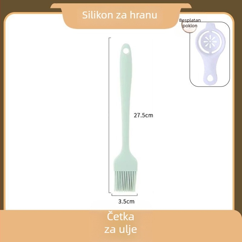 Set od 7 silikonskih kuhinjskih alata za pečenje, kvaliteta hrane, otporan na visoke temperature: špatula, četka za mazanje, mućkalica za jaja, klipsa za hranu, lopatica