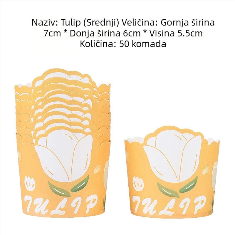 Srednje veličine papirnate posudice za kolače za kućnu izradu, otporne na visoke temperature, jednokratne posudice za muffine s simpatičnim crtanim motivom, pakiranje 50.