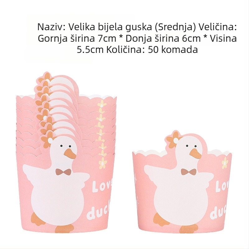 Srednje veličine papirnate posudice za kolače za kućnu izradu, otporne na visoke temperature, jednokratne posudice za muffine s simpatičnim crtanim motivom, pakiranje 50.