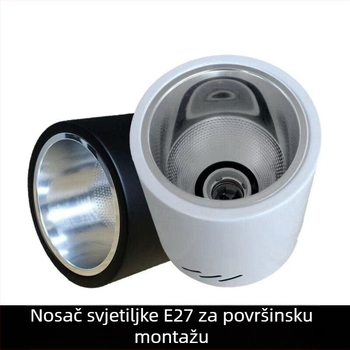 E27 okrugli downlight za površinsku montažu, promjer 4–6 inča, vintage kućište s abažurom, za plafon ili viseći nosač