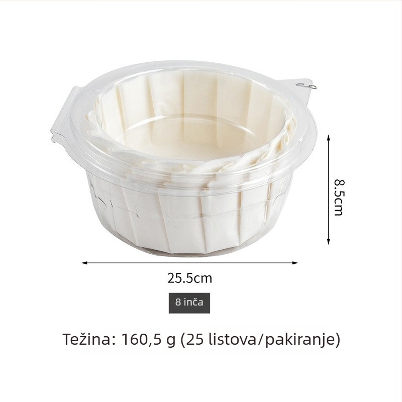 Basque stil silikonski papir za pečenje, bez savijanja, za cheesecake promjera 4/6/8 inča, pakiranje 25 ili 50 listova