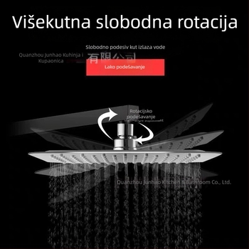 Nerđajući čelik, višefunkcionalna glava za tuš s gornjim mlazom, ogledni završni sloj, velika tuš glava za kućnu upotrebu