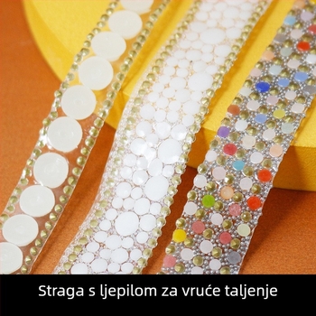 Labave perle i kristali od plastike/smole s ljepilom na stražnjoj strani za DIY ukrase za odjeću