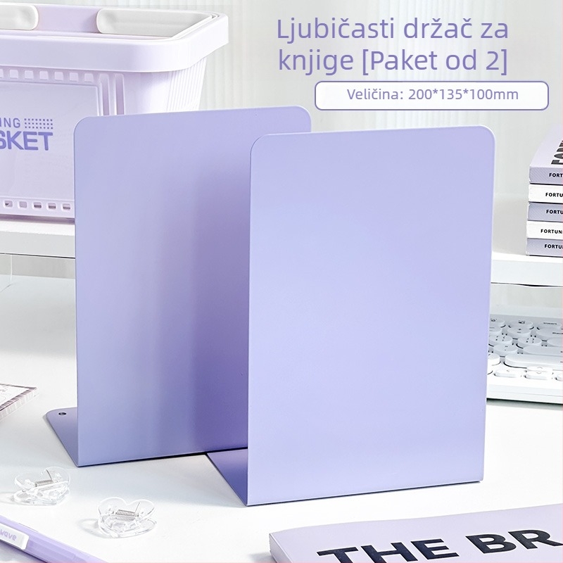 Metalni držač za knjige, jednostavan dizajn, velik, proširivi stolni organizator za knjige