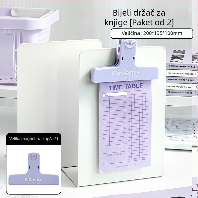 Metalni držač za knjige, jednostavan dizajn, velik, proširivi stolni organizator za knjige