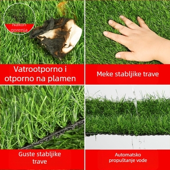 Umjetna trava za balkon — dekorativan zaslon, zeleni tepih i plastične lažne biljke za vrtić