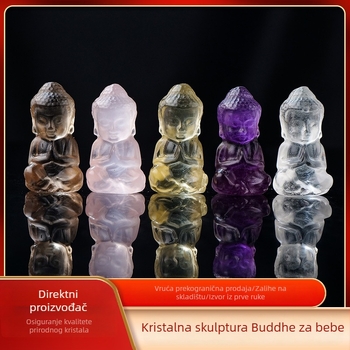 Prirodni ametist Budha – mini figura za privjesak, DIY kamen dekoracija