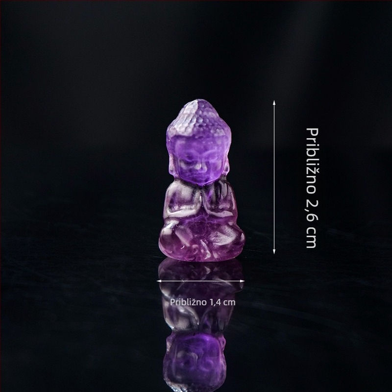 Prirodni ametist Budha – mini figura za privjesak, DIY kamen dekoracija