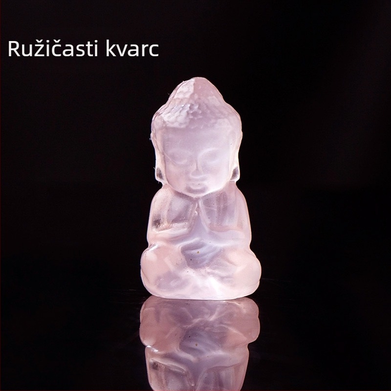 Prirodni ametist Budha – mini figura za privjesak, DIY kamen dekoracija