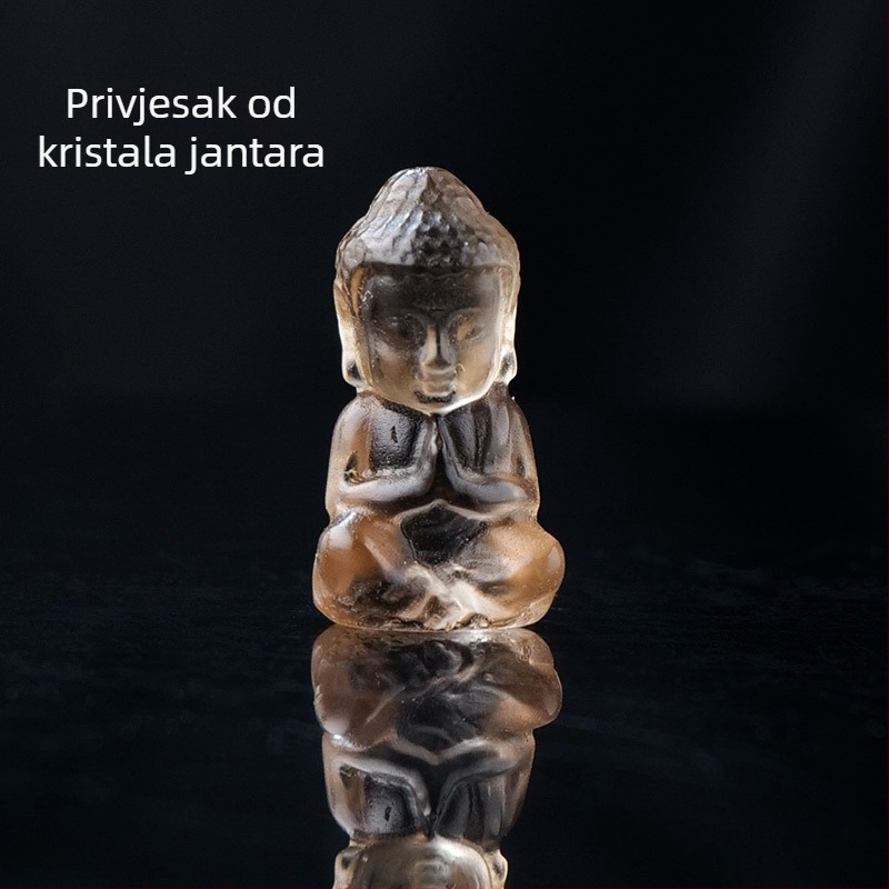 Prirodni ametist Budha – mini figura za privjesak, DIY kamen dekoracija