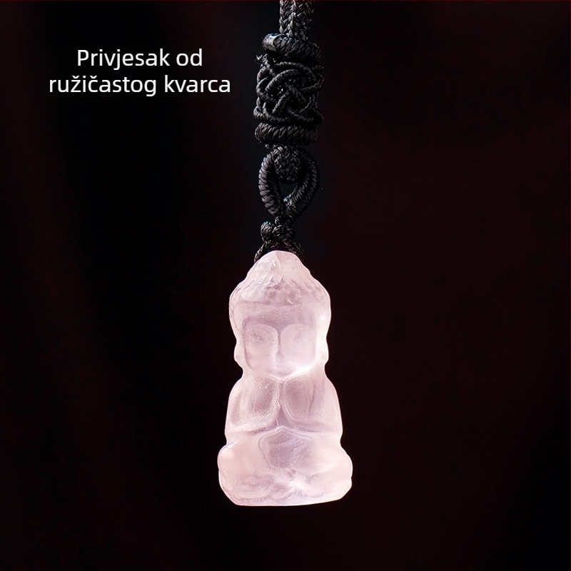 Prirodni ametist Budha – mini figura za privjesak, DIY kamen dekoracija