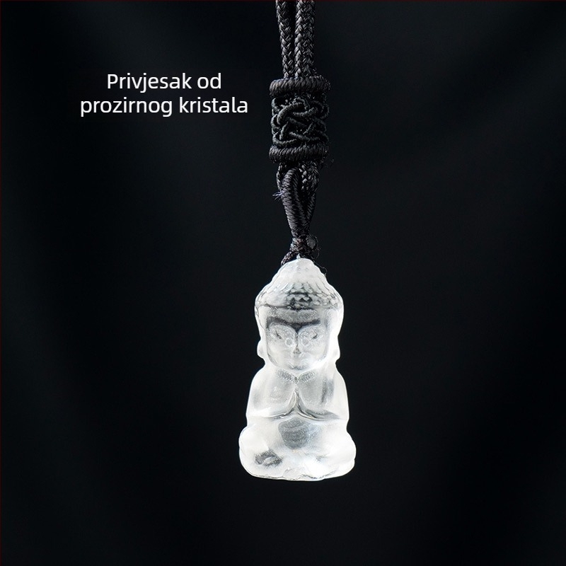 Prirodni ametist Budha – mini figura za privjesak, DIY kamen dekoracija