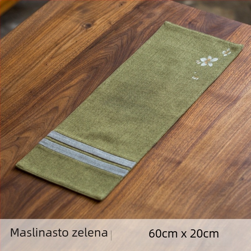 Ručno oslikana vodootporna podložica za čajnu ceremoniju u kineskom zen stilu, tkanina od pamuka i lana, stolni prekrivač za čaj i izolacijska podloga