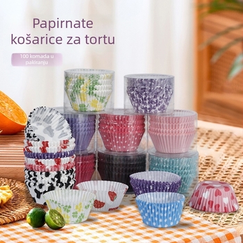 100 otisnutih papirnatih kalupa za mafine, otpornih na visoke temperature, za pečenje