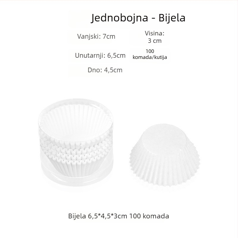 100 otisnutih papirnatih kalupa za mafine, otpornih na visoke temperature, za pečenje