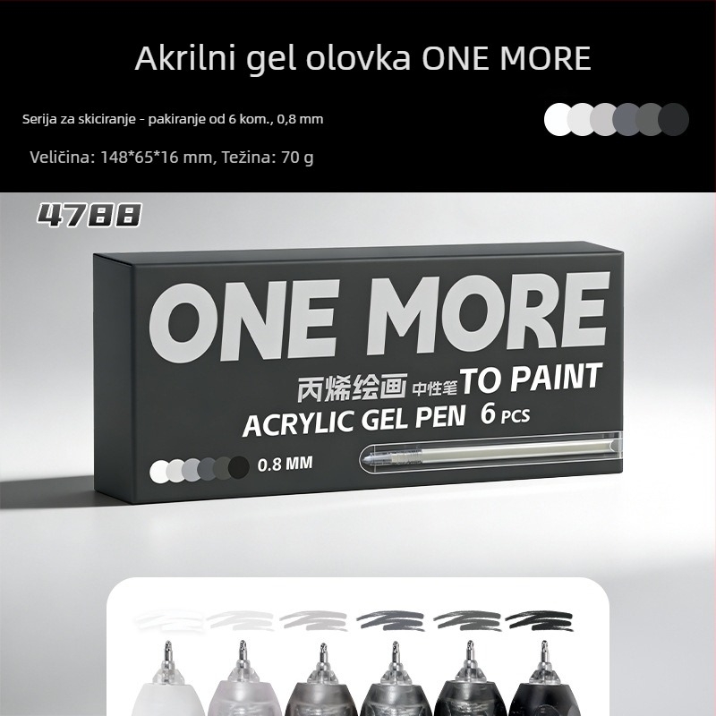 Višebojni set za dnevnik i crtanje, snažno prekrivanje i slojevite boje, prikladan učenicima i studentima umjetnosti, akril gel olovke i markeri