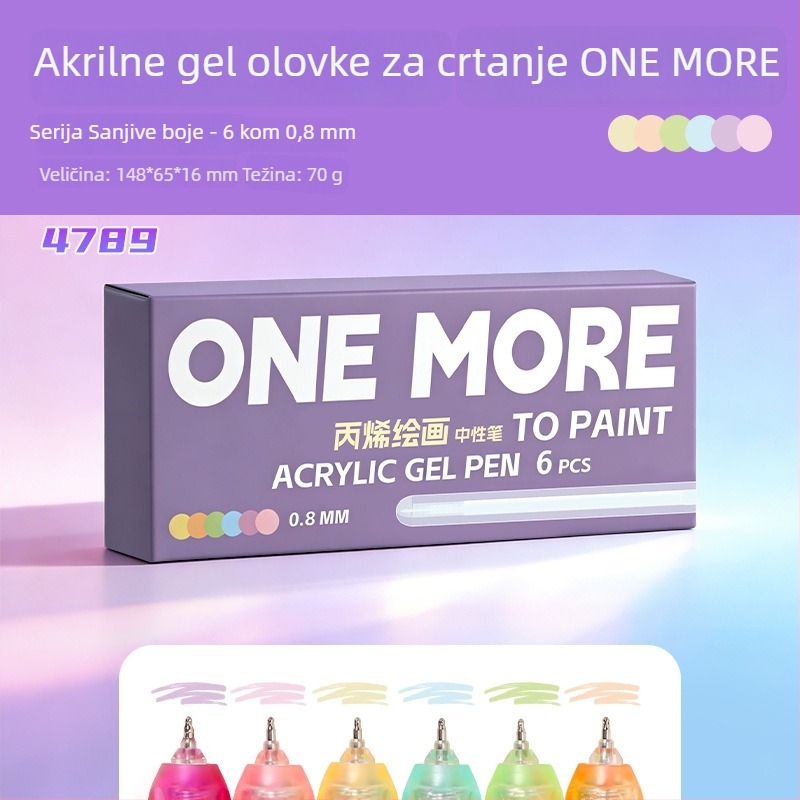 Višebojni set za dnevnik i crtanje, snažno prekrivanje i slojevite boje, prikladan učenicima i studentima umjetnosti, akril gel olovke i markeri