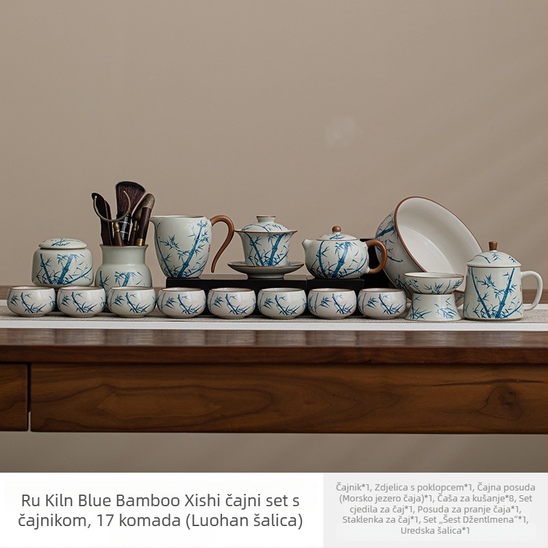 Ruyao Crackle set čaja, 2025 novi model, Kung Fu čajnik, keramički kućni servis za čaj, elegantan visoke klase kompletan set
