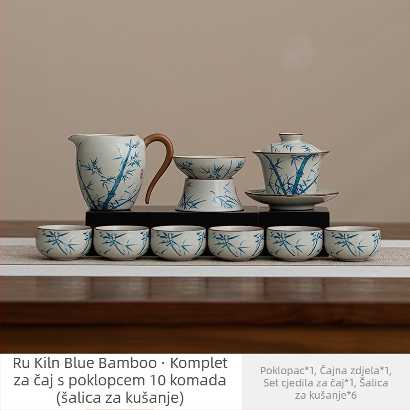 Ruyao Crackle set čaja, 2025 novi model, Kung Fu čajnik, keramički kućni servis za čaj, elegantan visoke klase kompletan set