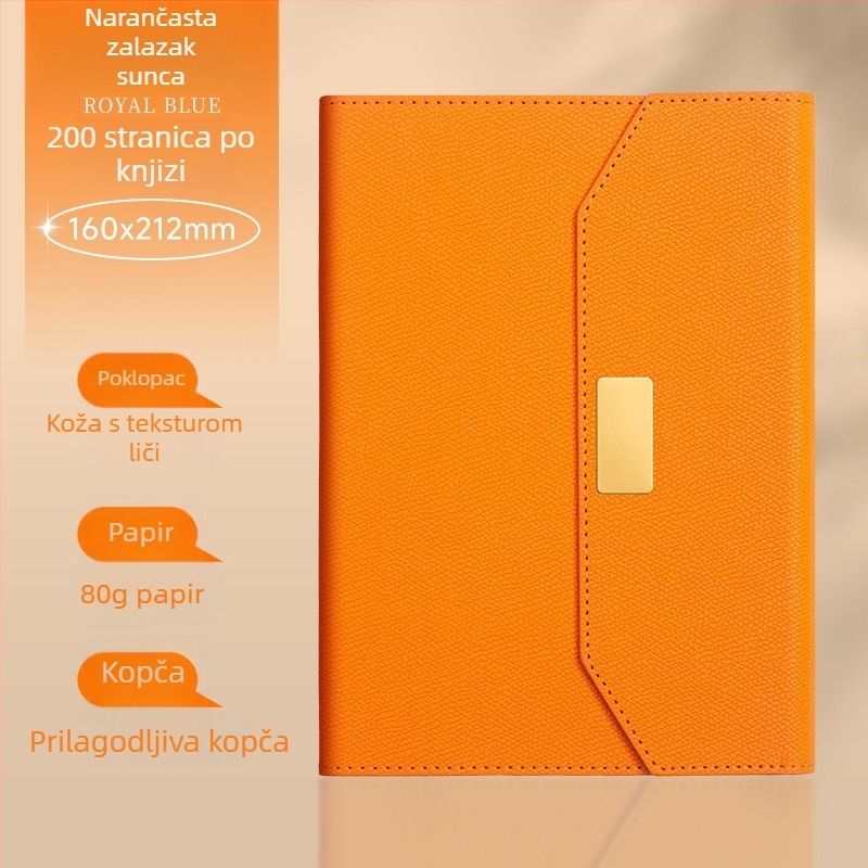 A5 bilježnica poklon-set — luksuzna poslovna bilježnica za uredske bilješke i sastanke, mogućnost tiska logotipa