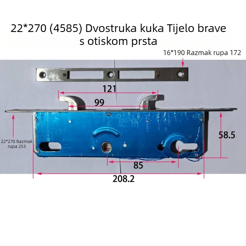85. serija nehrđajućeg čelika tijelo brave za unutarnja drvena vrata s otiskom prsta