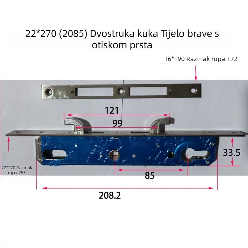 85. serija nehrđajućeg čelika tijelo brave za unutarnja drvena vrata s otiskom prsta