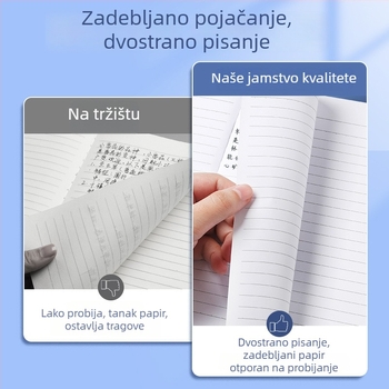 B5 bilježnica s mekom koricom, ljepilo povez, papir 75 g/m², 100–200 stranica, za posao, školu i dnevnik