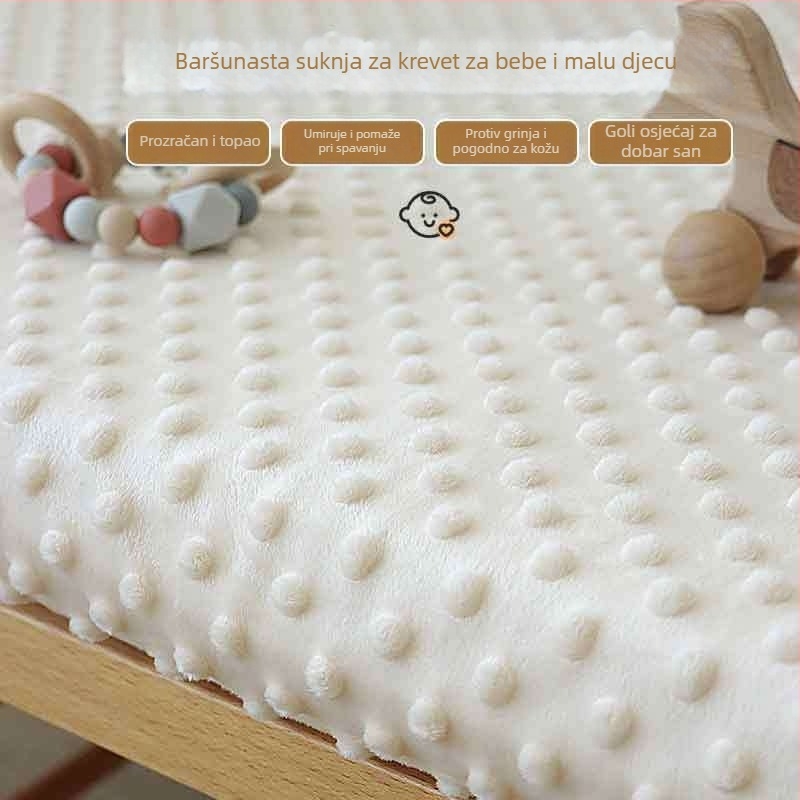Doudou velur dječji set posteljine za krevetić — navlaka za madrac od 100% pamuka i elastična plahta