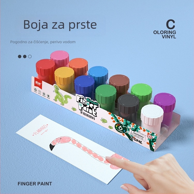 Yili dječje boje za crtanje prstima, 20 ml, perive akvarel boje za djecu