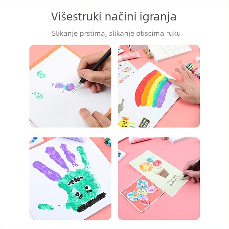 Yili dječje boje za crtanje prstima, 20 ml, perive akvarel boje za djecu