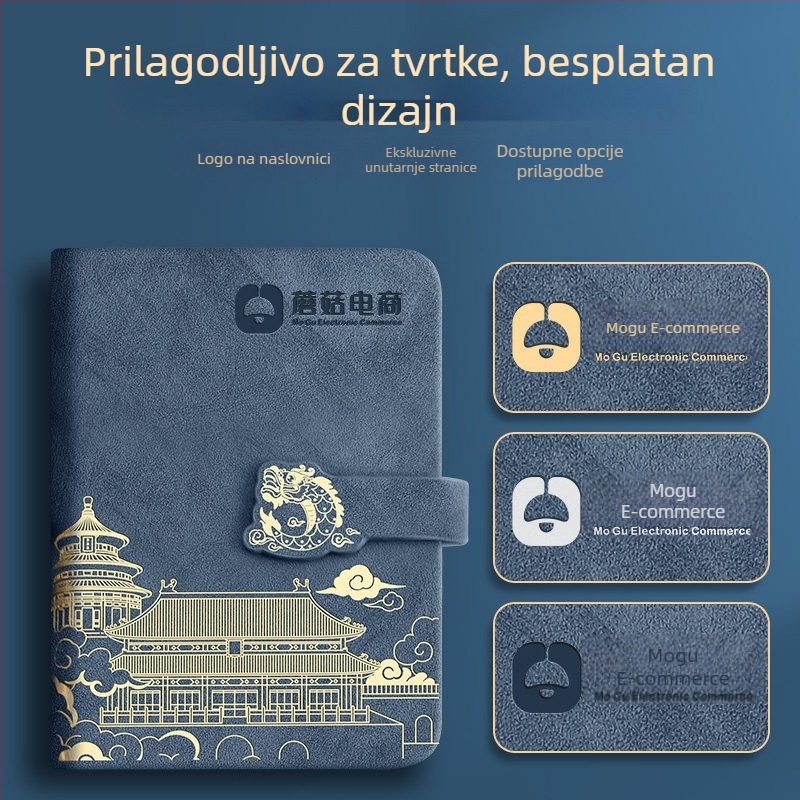 Mini džepni bilježnica u kineskom stilu, prenosni dnevnik za bilješke i knjigovodstvo, PU kožna korica
