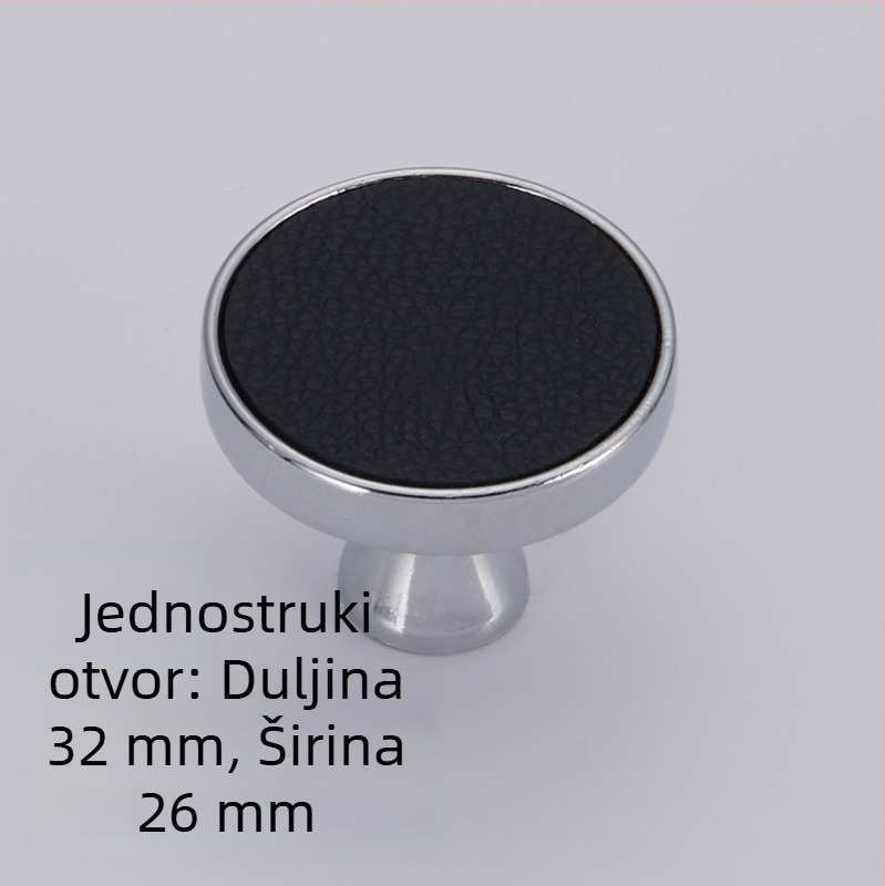 Drška za vrata ormara, crvena kožna ručka, europski stil, cinkova legura, crna ručka ormara, ručka ladice s jednim otvorom