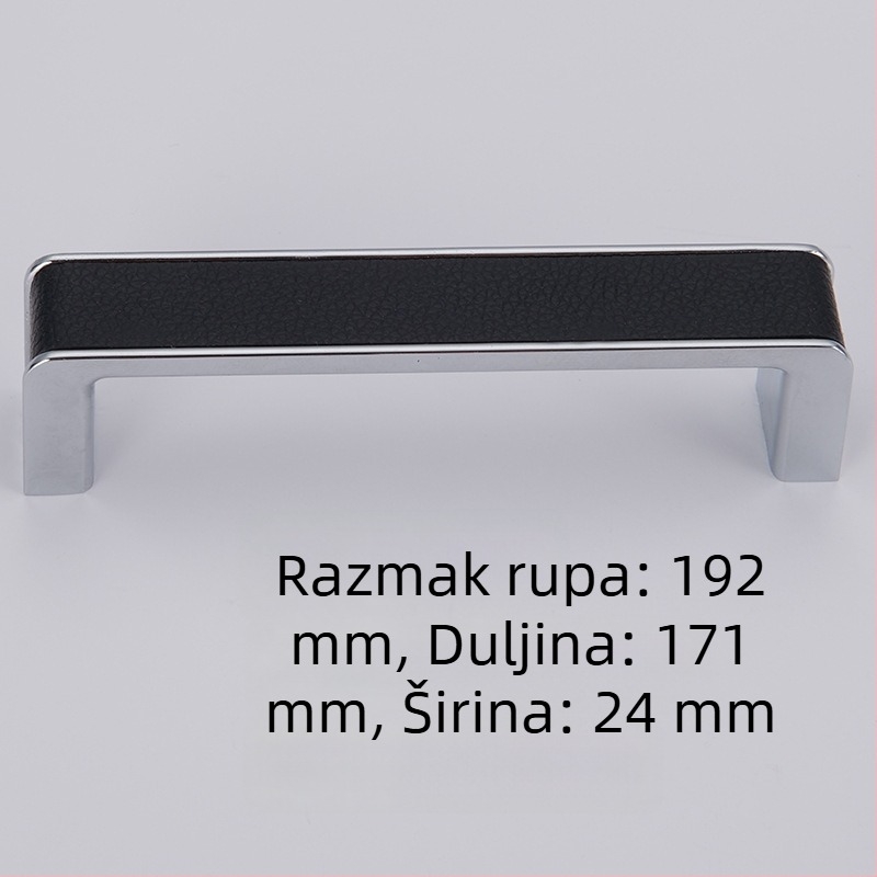 Drška za vrata ormara, crvena kožna ručka, europski stil, cinkova legura, crna ručka ormara, ručka ladice s jednim otvorom