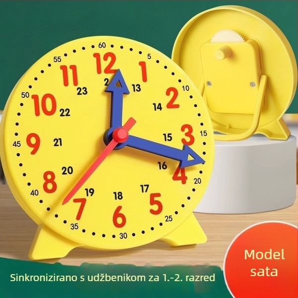 Model sata za osnovnu školu, ključni alat za učenje čitanja vremena za prvi i drugi razred.