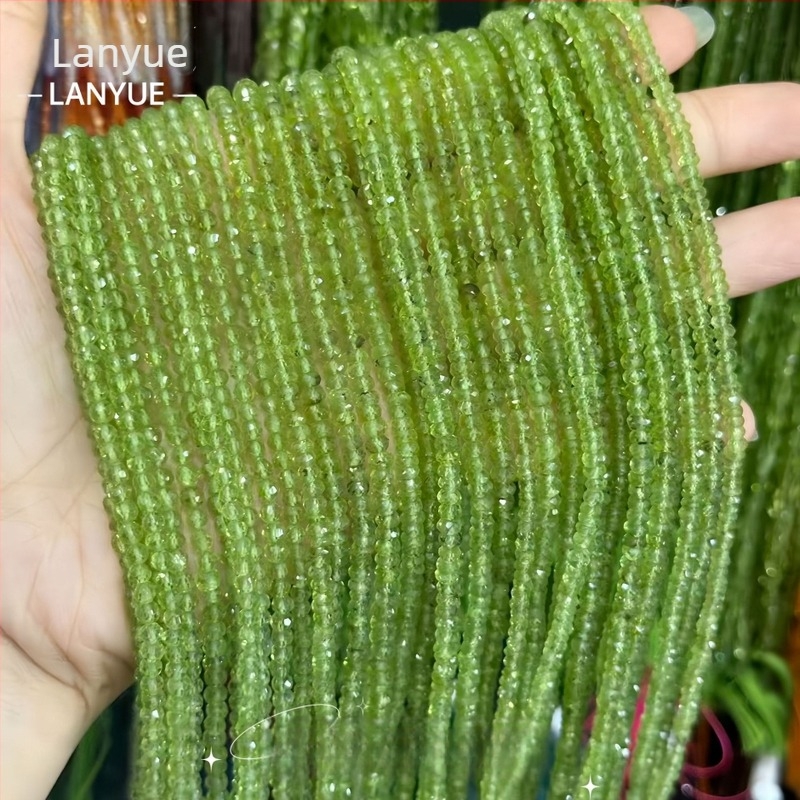 Maslinasto zelene kristalne facete perle za abakuse, prozirno zelene peridotne perle za DIY nakit