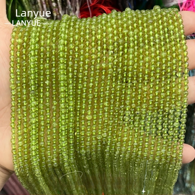 Maslinasto zelene kristalne facete perle za abakuse, prozirno zelene peridotne perle za DIY nakit