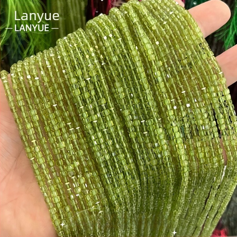 Maslinasto zelene kristalne facete perle za abakuse, prozirno zelene peridotne perle za DIY nakit