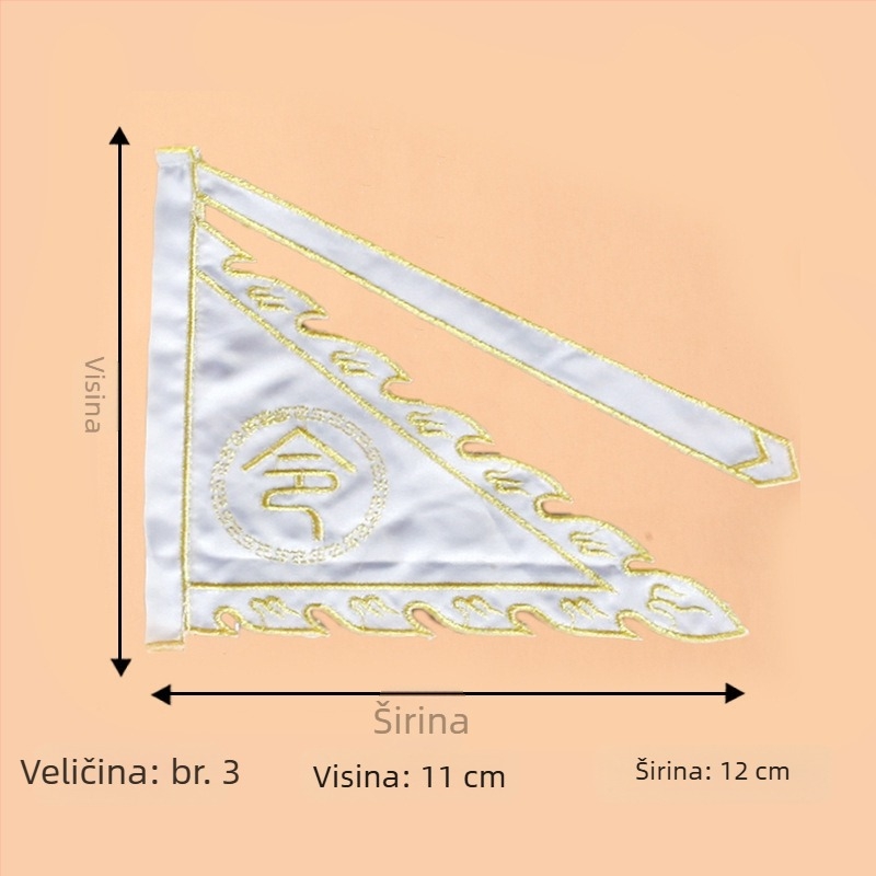 Prijenosna budistička zastava s pet boja, mala trokutasta zastavica s izvezenim Ling znakom za budističke obrede