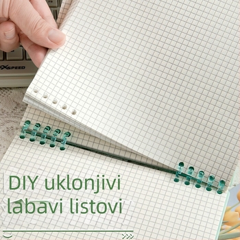 Nova kvadratna PP bilježnica s dvodijelnom naslovnicom i vezivanjem na prstenove