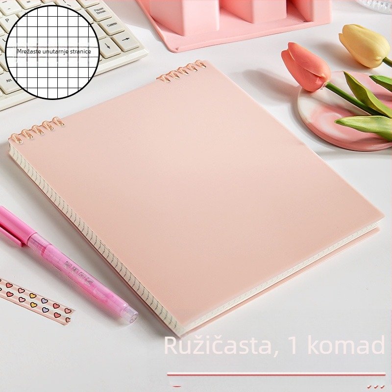 Nova kvadratna PP bilježnica s dvodijelnom naslovnicom i vezivanjem na prstenove
