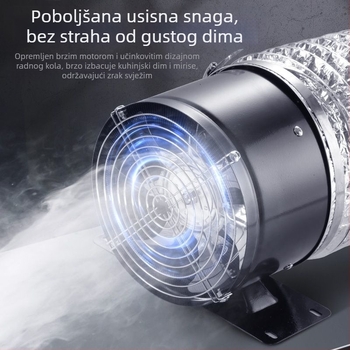 Kružni kanalni ventilator za kupaonicu, snažna ventilacija, kompaktni stropni ventilator za najam
