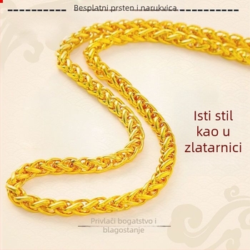 Muški ogrlica pijeskovozlatne nijanse, debeli zmijski lanac