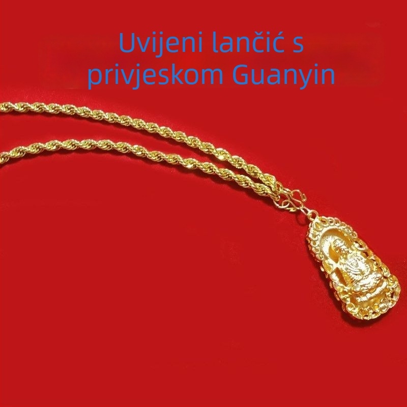 Muški ogrlica pijeskovozlatne nijanse, debeli zmijski lanac